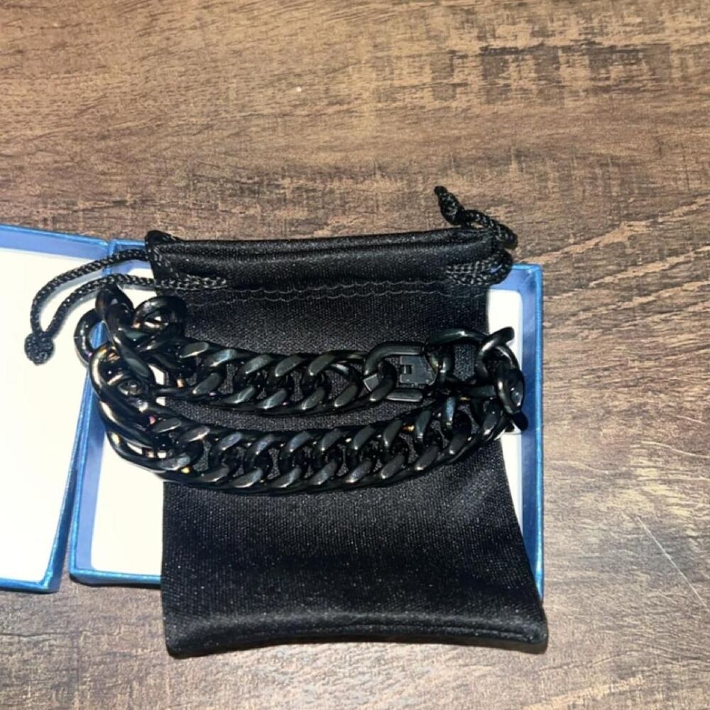 RichSteel Men's Black Jewelery